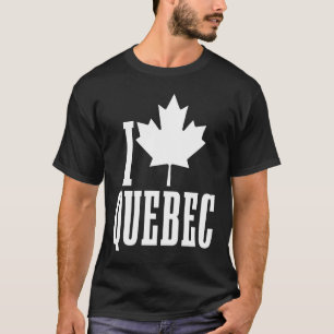 I Love Quebec Canada Maple Leaf Red Canadian Flag  T-Shirt