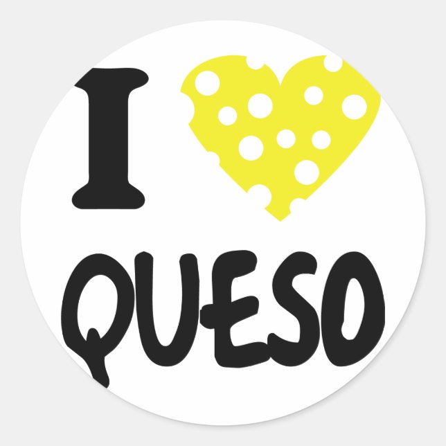 I love queso icon classic round sticker (Front)