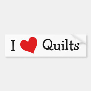 I Love Quilts Bumper Sticker