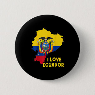 I Love Quito Hello Ecuador Map Flag Proud Ecuadori 2 Inch Round Button