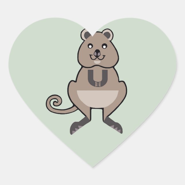 I love QUOKKAS - Wildlife - Marsupial - Heart Sticker (Front)