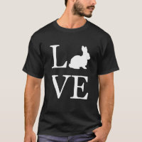 I Love Rabbit Bunny Silhouette Animal Lover White