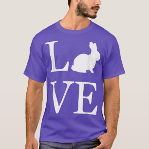 I Love Rabbit Bunny Silhouette Animal Lover White T-Shirt