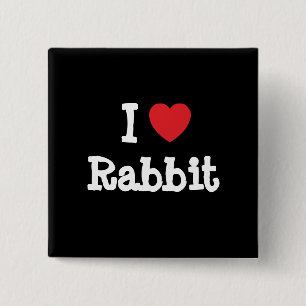 I love Rabbit heart T-Shirt 2 Inch Square Button