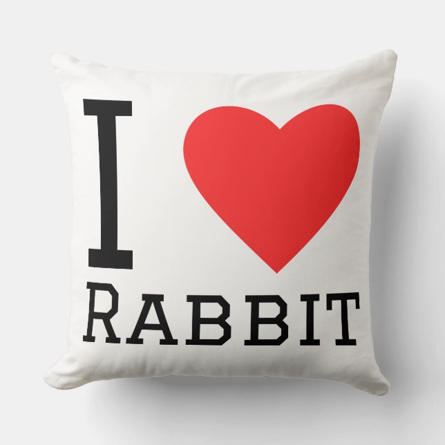 I love rabbit  throw pillow (Front)