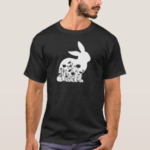 I Love Rabbits And Wildflowers Easter Rabbit Flora T-Shirt