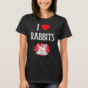 I Love Rabbits I Heart Rabbits Bunnies Bunny Rabbi T-Shirt
