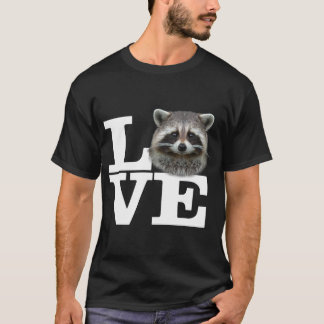 I Love Raccoons Funny Raccoon Love Gift Cute Racoo T-Shirt