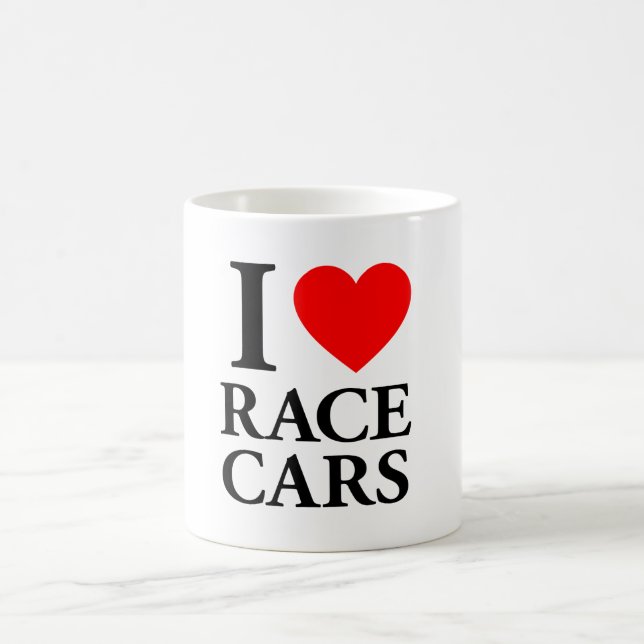 I Love Race Cars Coffee Mug (Center)