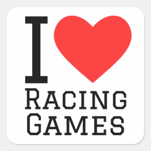 I love racing games  square sticker