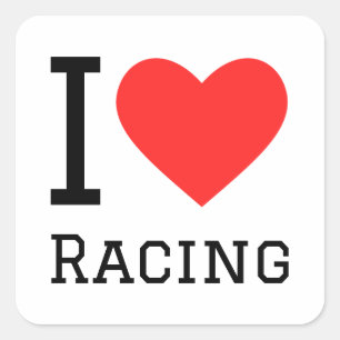 I love racing square sticker