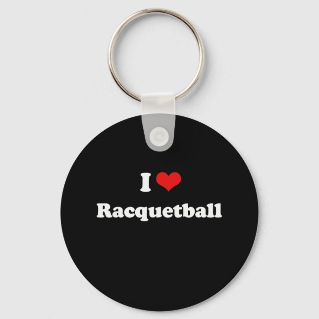 I Love Racquetball Tshirt Keychain (Front)