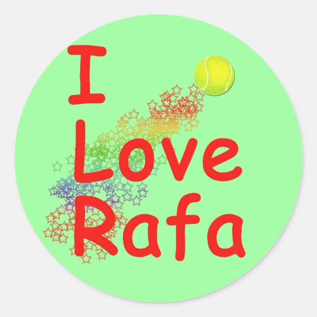 I Love Rafa Tennis Design Classic Round Sticker (Front)