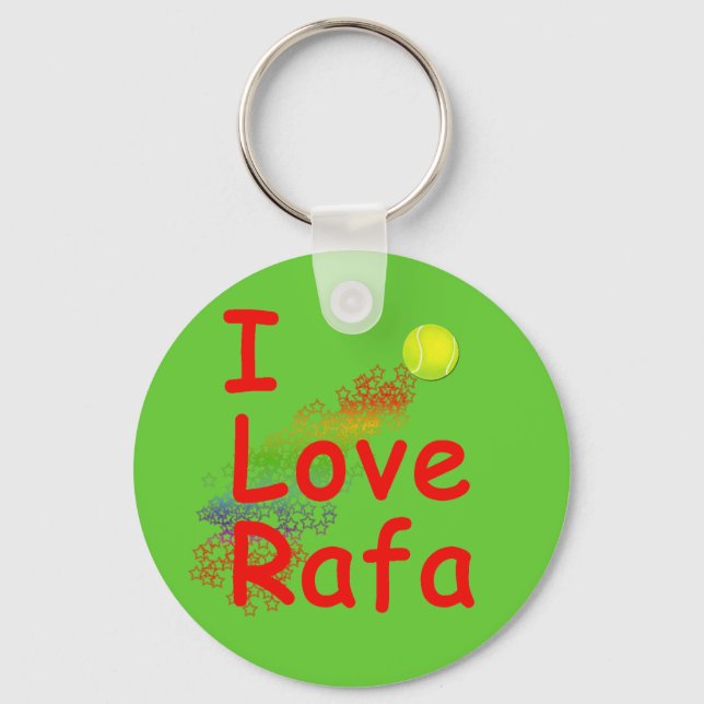 I Love Rafa Tennis Design Keychain (Front)