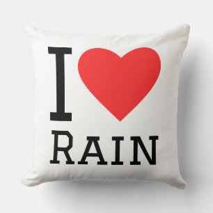 I love rain throw pillow