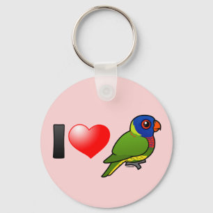 I Love Rainbow Lorikeets Keychain
