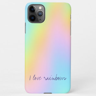 "I Love Rainbows" Pastel Rainbow Abstract Gradient iPhone 11Pro Max Case