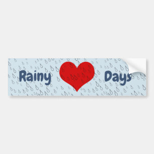 I Love Rainy Days Bumper Sticker