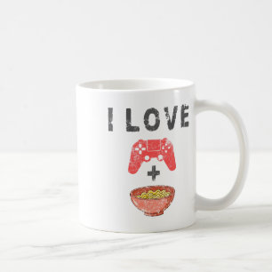 I Love Ramen And Gaming Funny Retro Noodles Gamer Coffee Mug