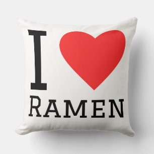 I love ramen throw pillow