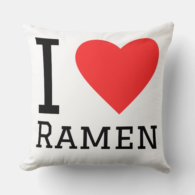I love ramen throw pillow (Front)
