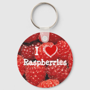 I Love Raspberries Keychain