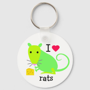 I Love Rats Keychain