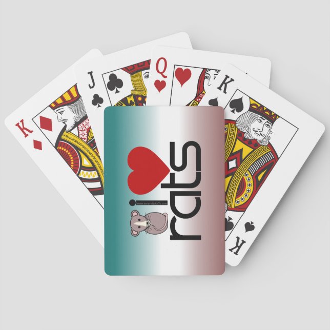 I Love Rats Playing Cards (Back)