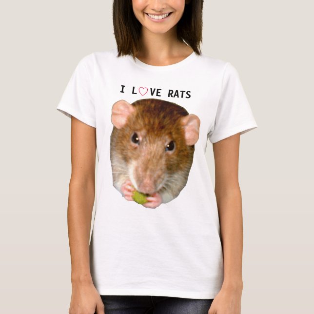 I Love Rats T Shirt (Front)