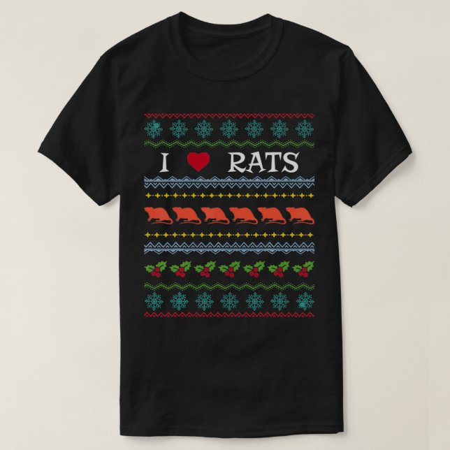 I Love Rats Xmas Ugly Sweater Love Watching Rats G (Design Front)