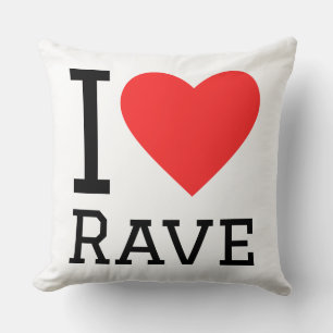 I love rave throw pillow