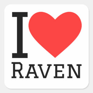 I love raven  square sticker