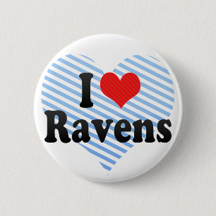 I Love Ravens 2 Inch Round Button