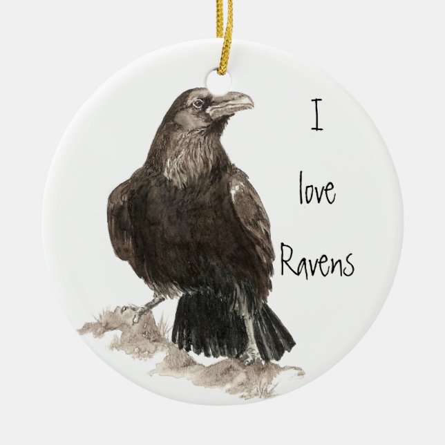 I love Ravens Ornament (Front)