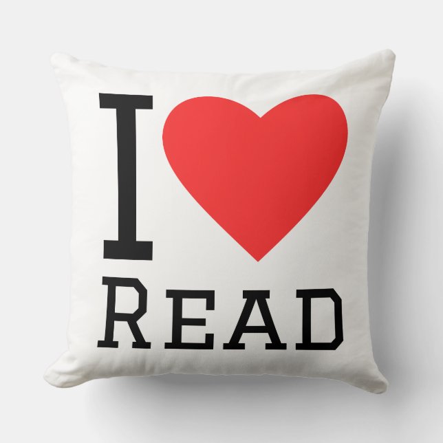 i love read throw pillow (Front)