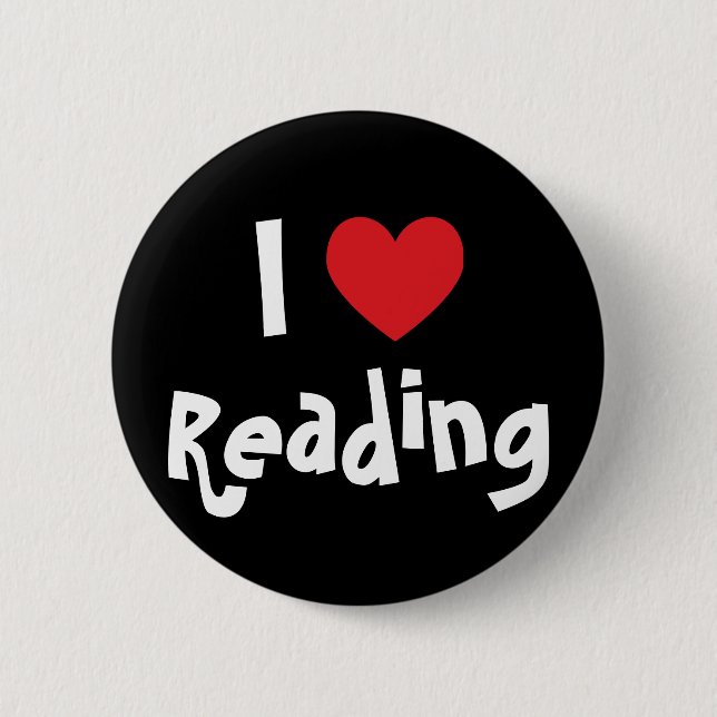 I Love Reading 2 Inch Round Button (Front)