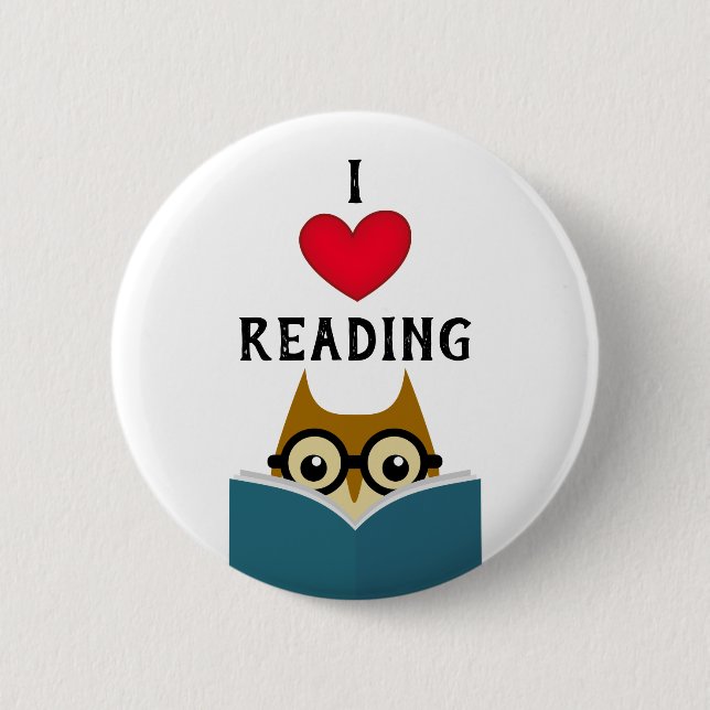 I love reading 2 inch round button (Front)