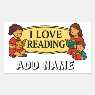 I LOVE READING BOOK LABEL
