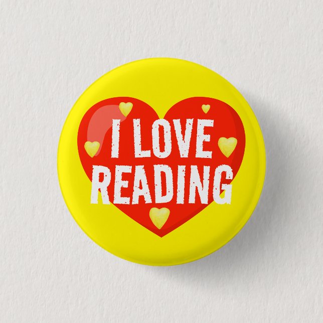I Love Reading Classroom Reading Reward 1 Inch Round Button (Front)