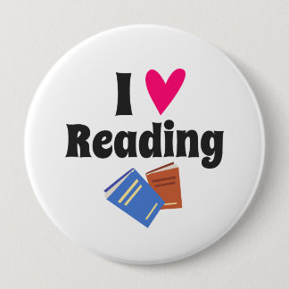 I love Reading design 4 Inch Round Button
