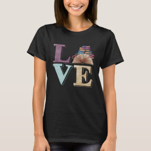 I Love Reading Vintage Love Reading Bookworm Book T-Shirt