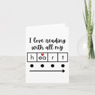 I Love Reading With All My Heart Science Teacher V Card