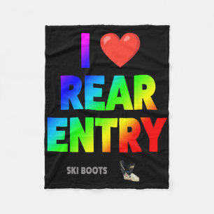 I Love Rear Entry Ski Boots Funny Skier Subtle Ret Fleece Blanket
