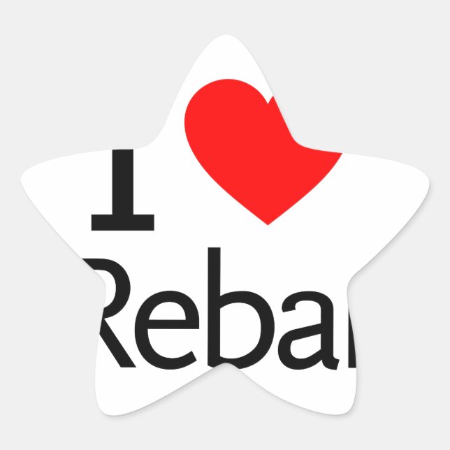 I Love Rebar Star Sticker (Front)