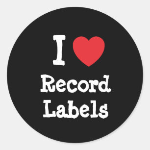 I love Record Labels heart custom personalized