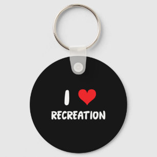 I Love Recreation - Heart Outdoor Sports Activitie Keychain