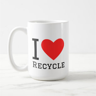 I love recycle square sticker coffee mug