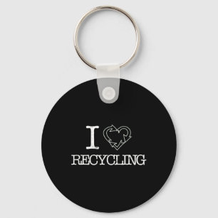 I Love Recycling Climate Change Earth Day Science Keychain
