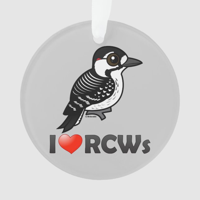 I Love Red-cockaded Woodpeckers Ornament (Front)