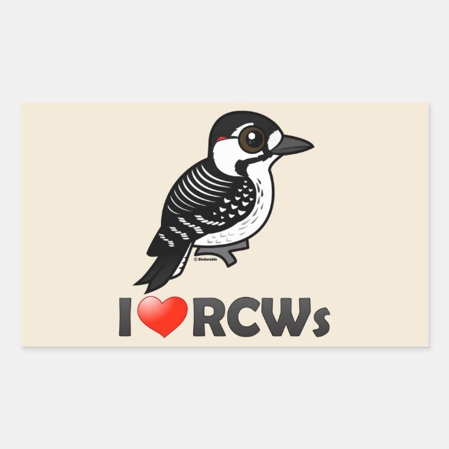 I Love Red-cockaded Woodpeckers Sticker (Front)
